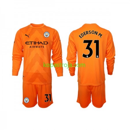 Billiga Fotbollströjor Manchester City Ederson M 31 Målvakt Barn Tredje tröja 2022/23 Långärmad